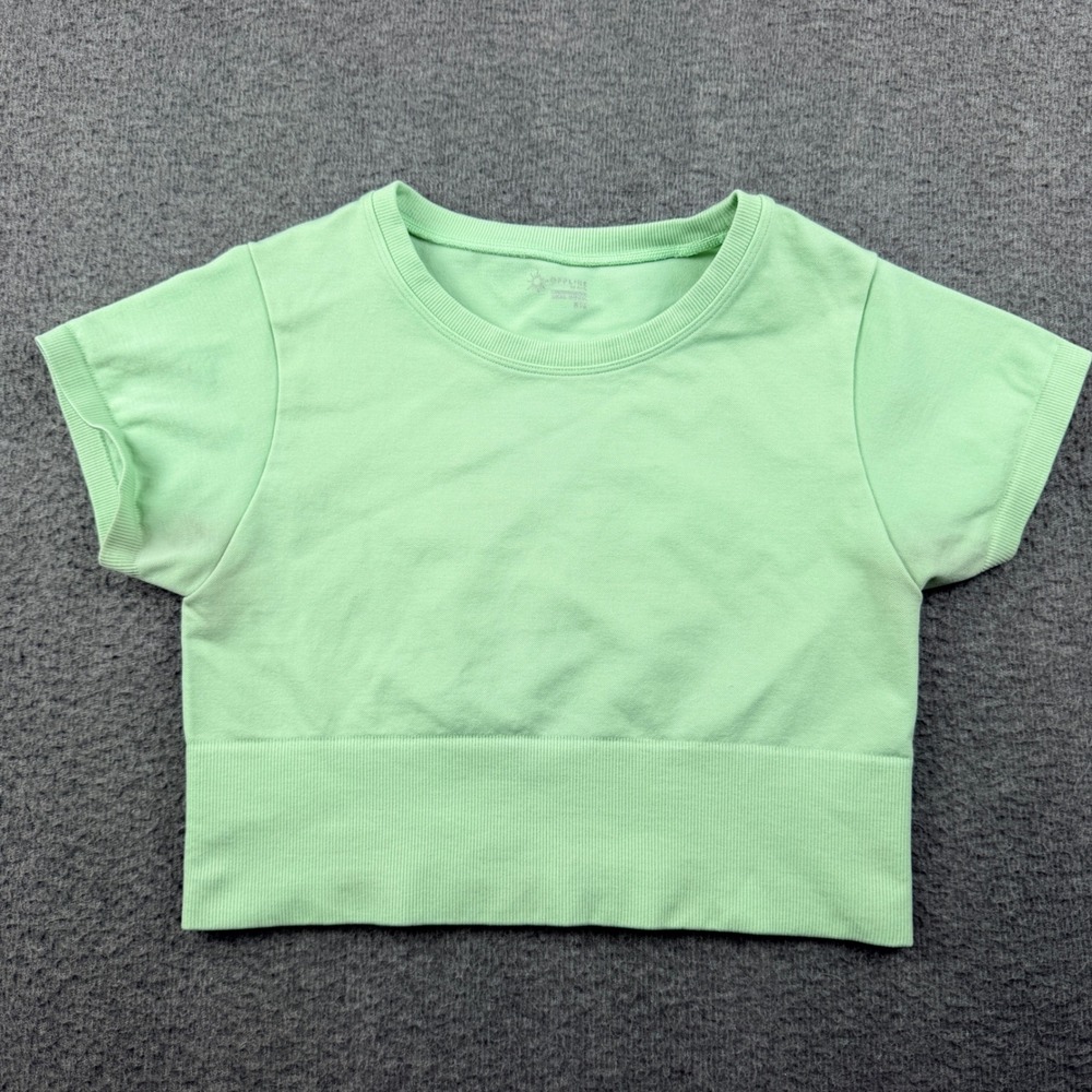 OFFLINE by Aerie Seamless Short Sleeve Crop Top Mint Green Women's Size M